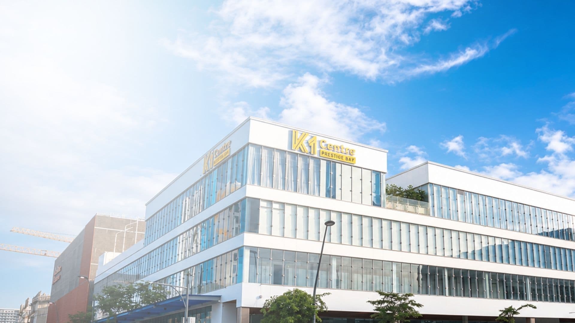 Exterior of the K1 Centre at Prestige Bay, the building where BioRenew Longevity & Wellness Institute is located.